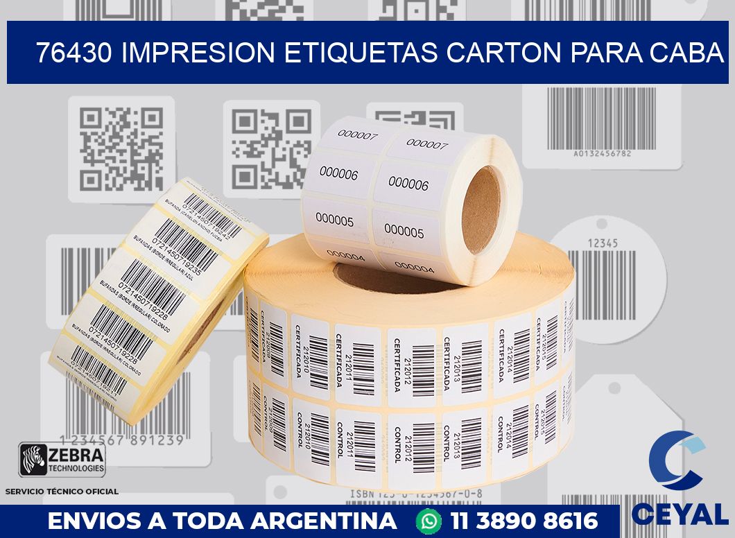 76430 IMPRESION ETIQUETAS CARTON PARA CABA