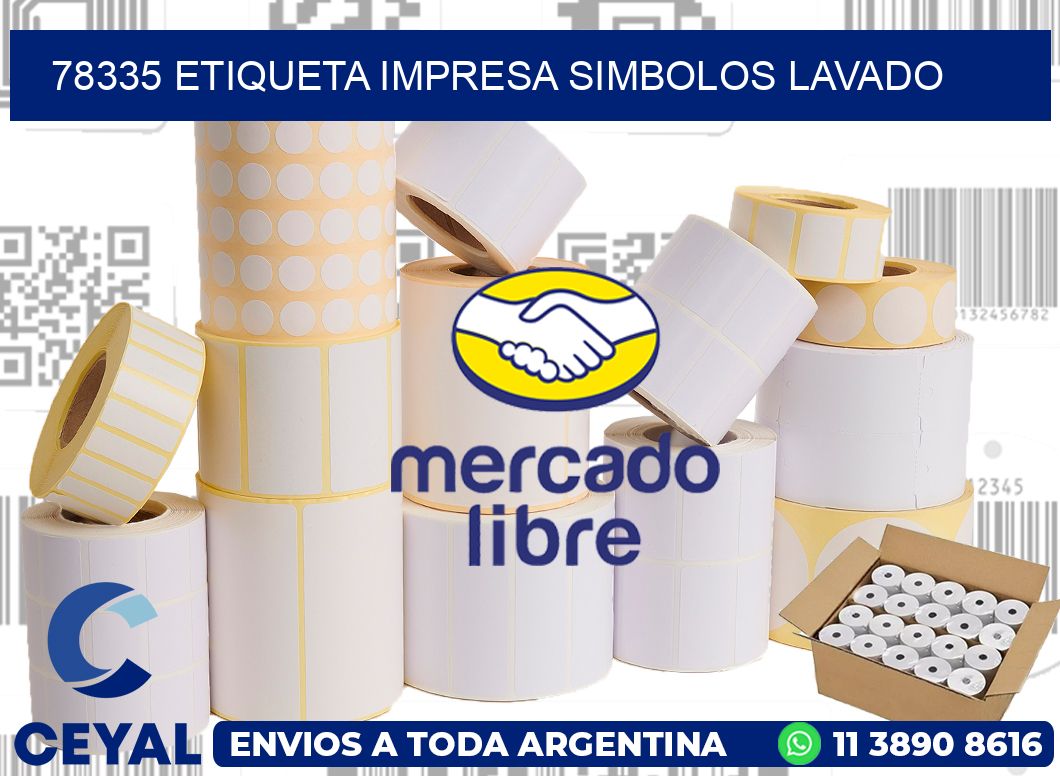 78335 ETIQUETA IMPRESA SIMBOLOS LAVADO