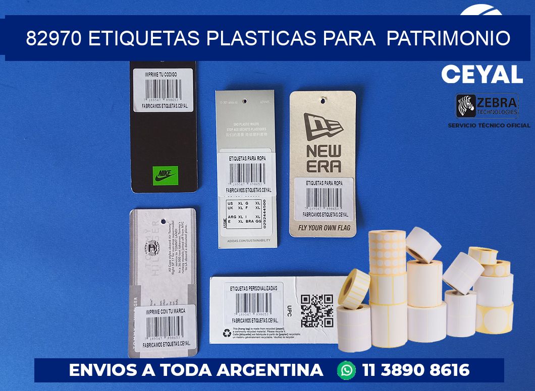 82970 ETIQUETAS PLASTICAS PARA  PATRIMONIO
