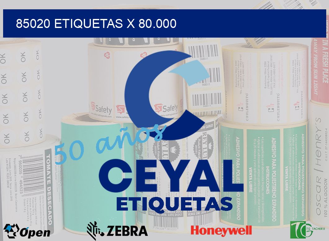 85020 Etiquetas x 80.000