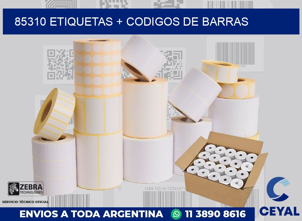 85310 etiquetas + codigos de barras