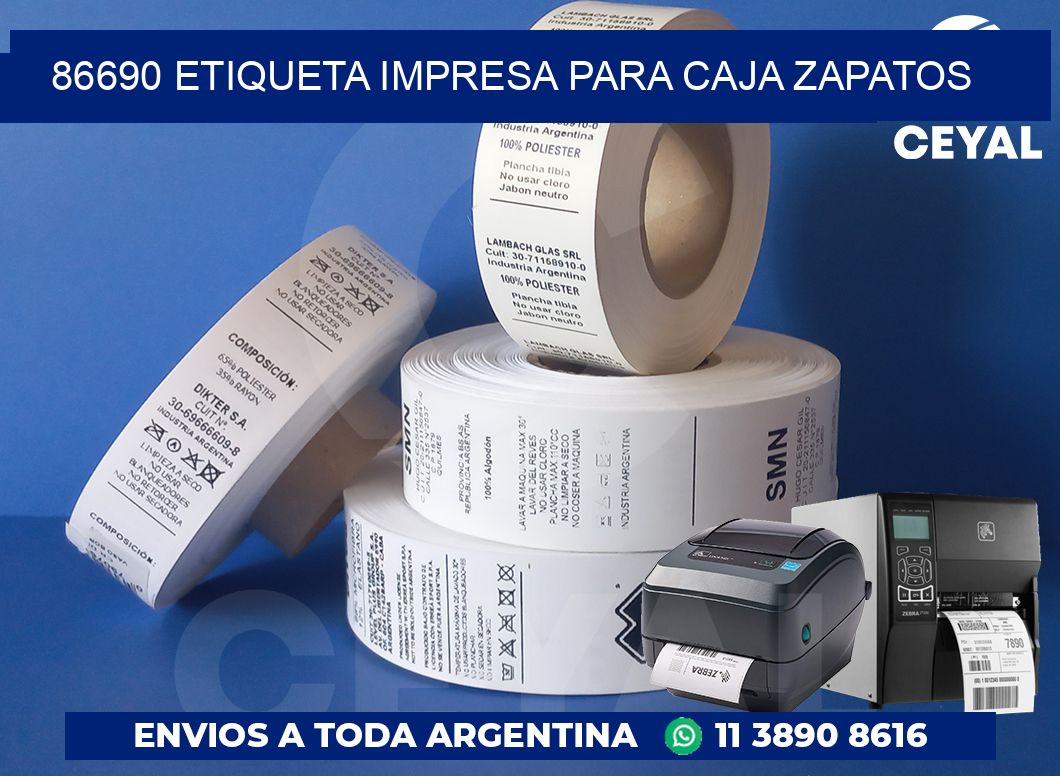 86690 ETIQUETA IMPRESA PARA CAJA ZAPATOS