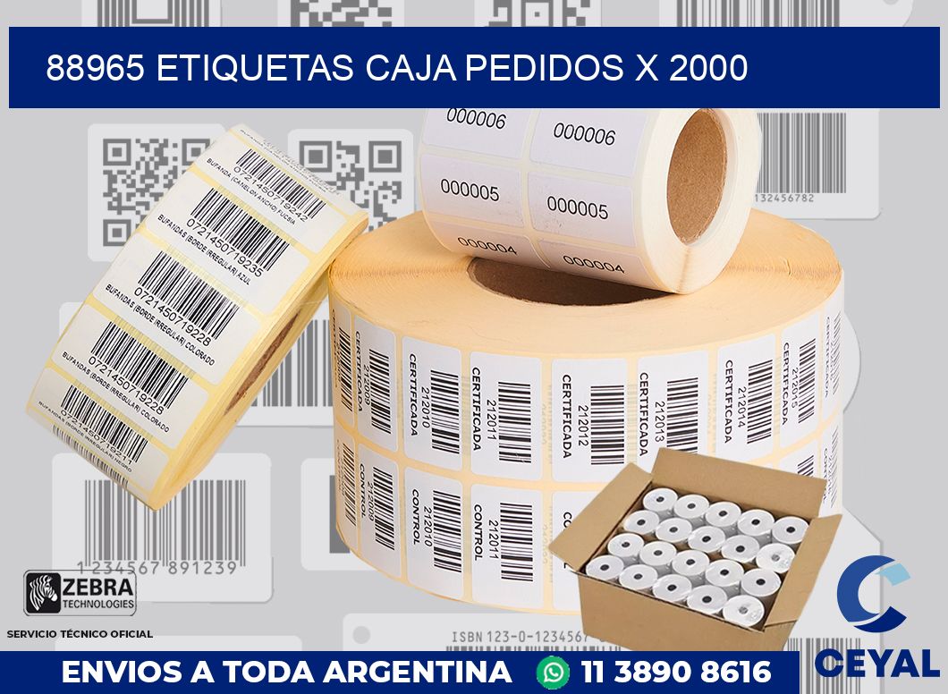 88965 etiquetas caja pedidos x 2000