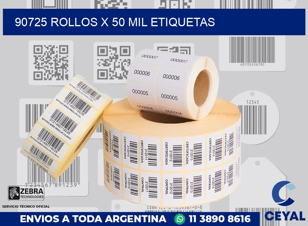 90725 Rollos x 50 mil etiquetas