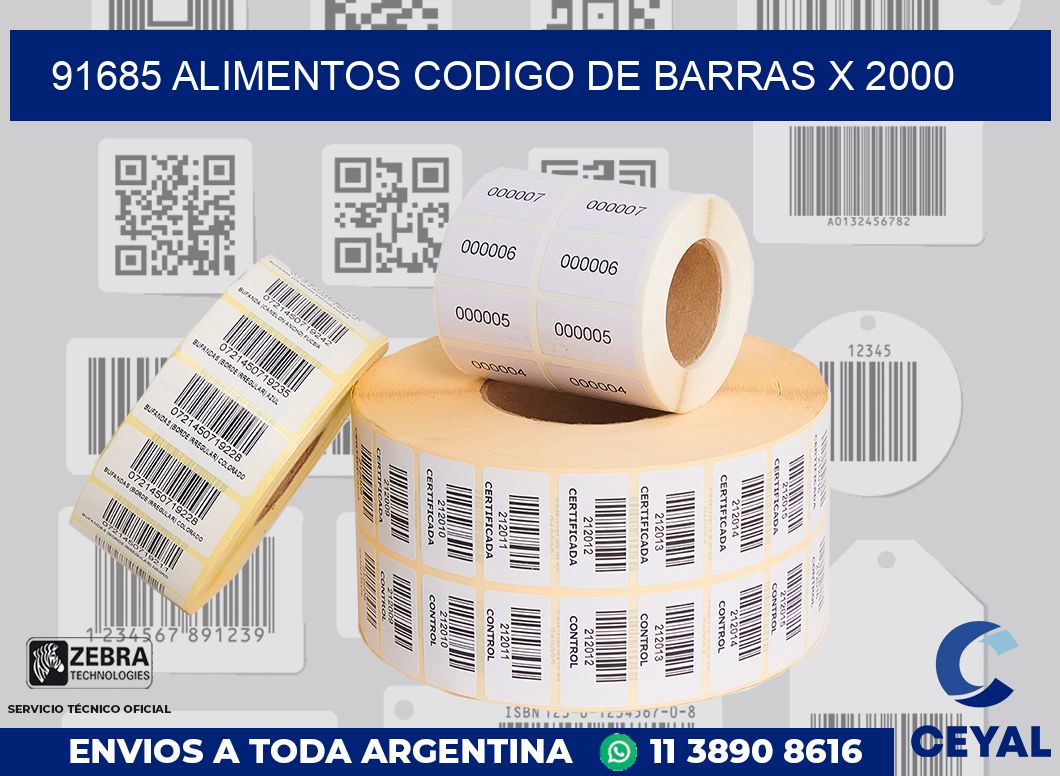 91685 alimentos codigo de barras x 2000