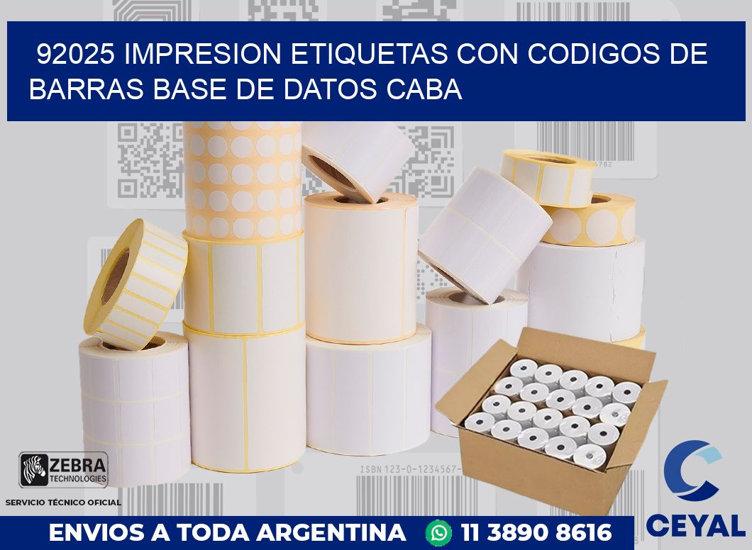 92025 IMPRESION ETIQUETAS CON CODIGOS DE BARRAS BASE DE DATOS CABA