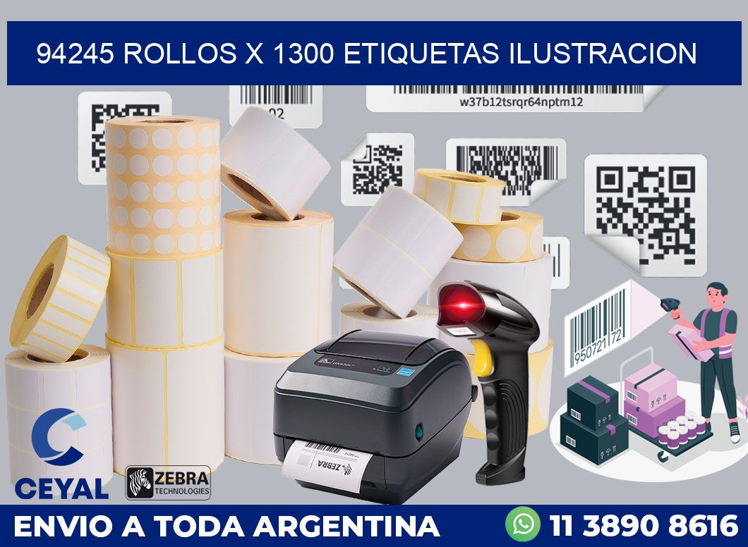 94245 Rollos x 1300 etiquetas ilustracion
