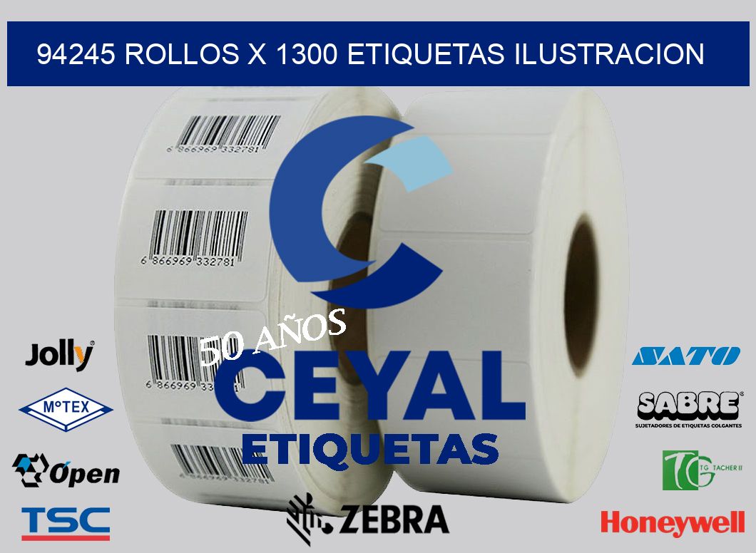94245 Rollos x 1300 etiquetas ilustracion