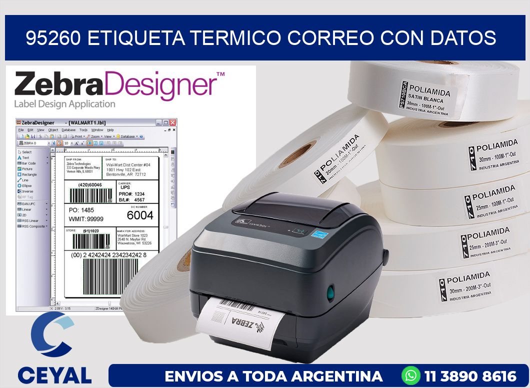 95260 ETIQUETA TERMICO CORREO CON DATOS