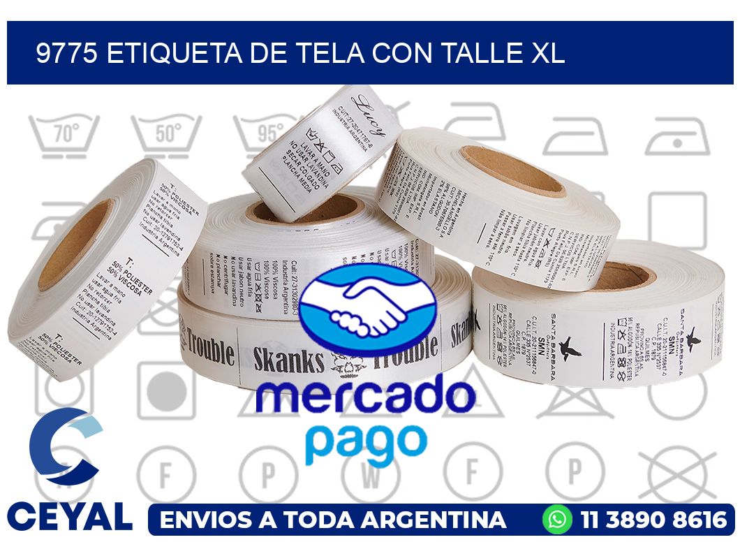 9775 ETIQUETA DE TELA CON TALLE XL