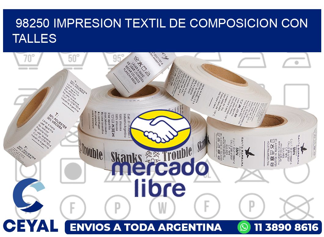 98250 IMPRESION TEXTIL DE COMPOSICION CON TALLES