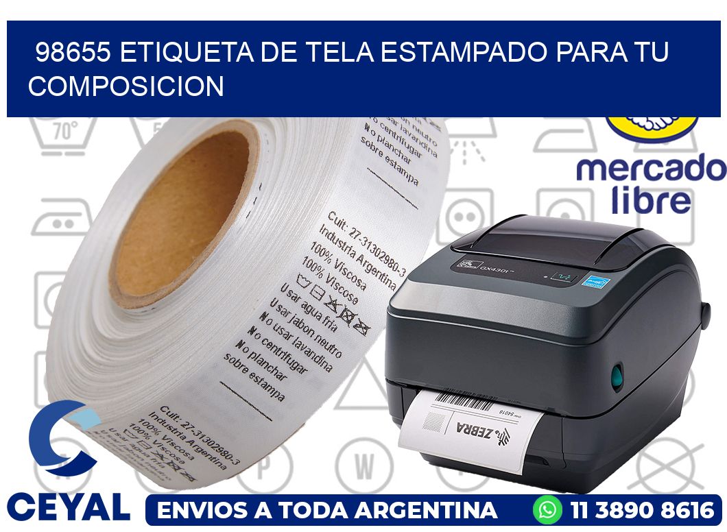 98655 ETIQUETA DE TELA ESTAMPADO PARA TU COMPOSICION