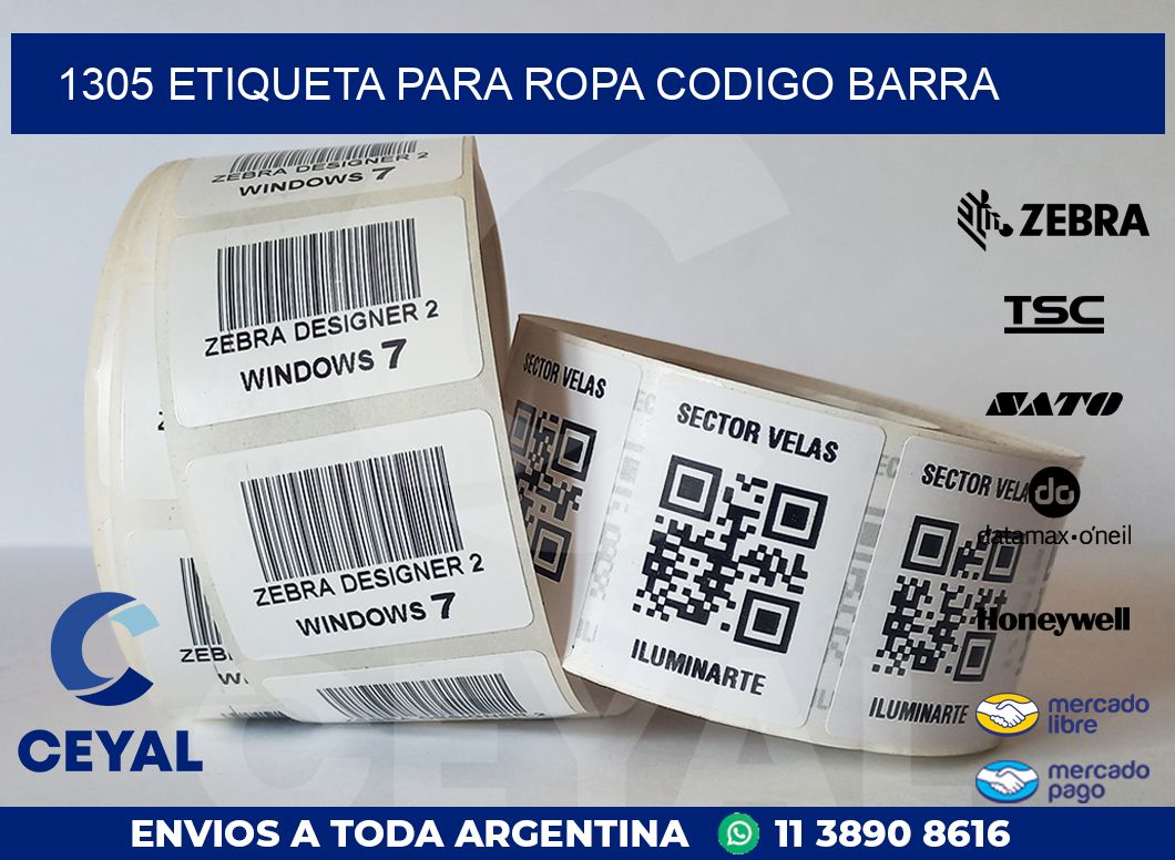 1305 ETIQUETA PARA ROPA CODIGO BARRA