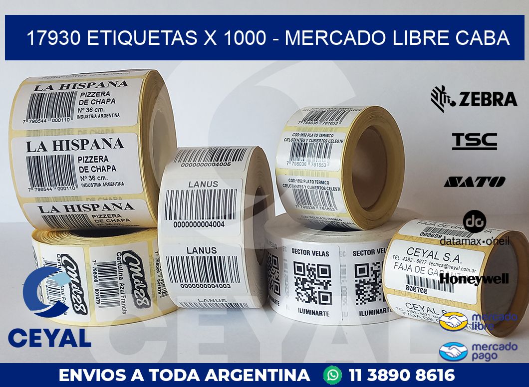 17930 ETIQUETAS X 1000 - MERCADO LIBRE CABA