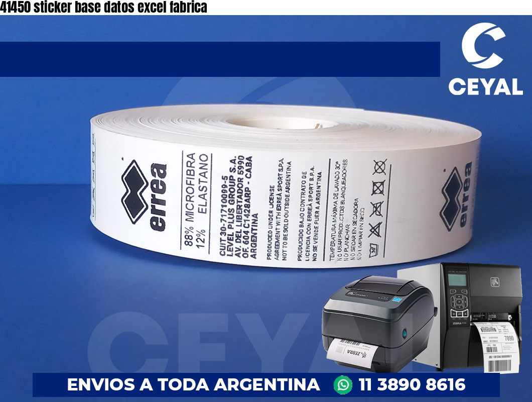 41450 sticker base datos excel fabrica
