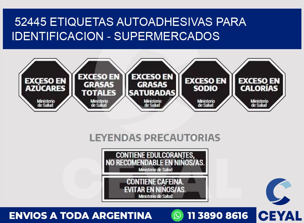 52445 ETIQUETAS AUTOADHESIVAS PARA IDENTIFICACION - SUPERMERCADOS