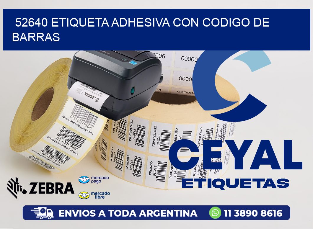 52640 ETIQUETA ADHESIVA CON CODIGO DE BARRAS