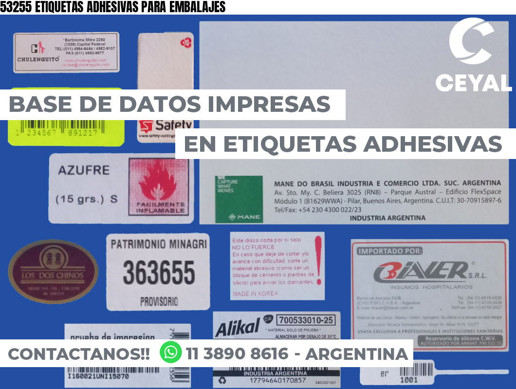 53255 ETIQUETAS ADHESIVAS PARA EMBALAJES