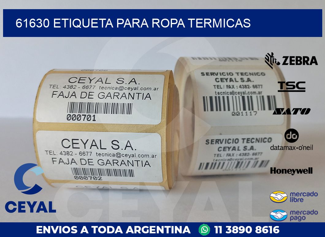 61630 ETIQUETA PARA ROPA TERMICAS