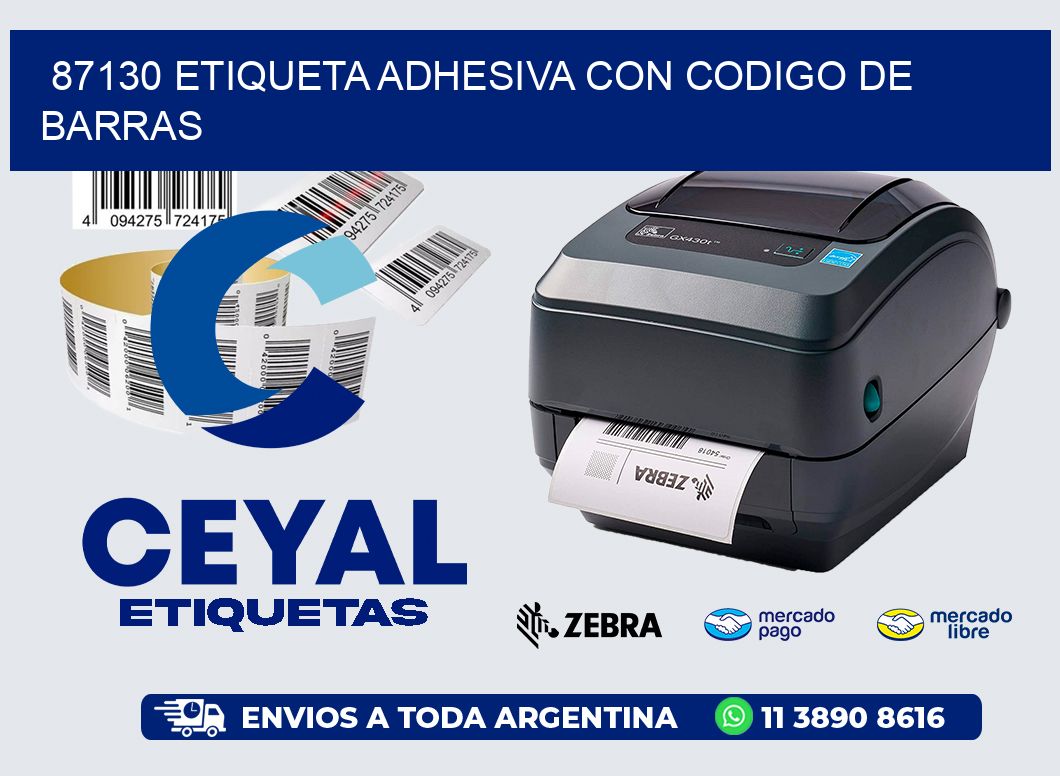 87130 ETIQUETA ADHESIVA CON CODIGO DE BARRAS