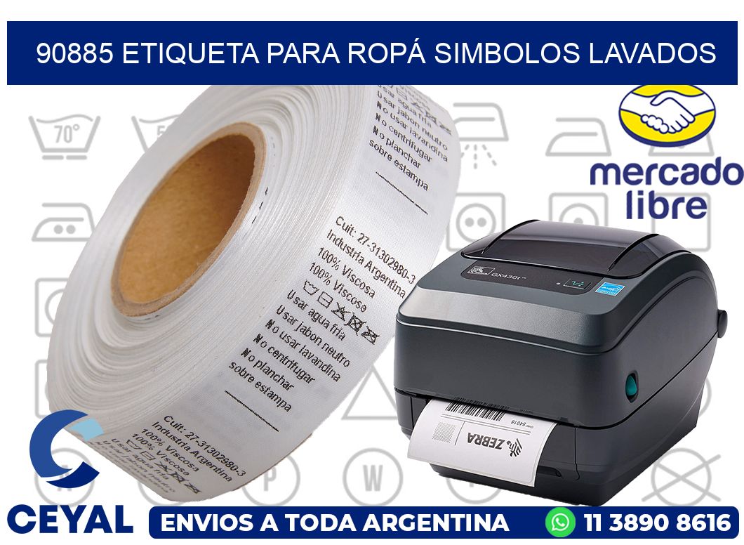 90885 ETIQUETA PARA ROPÁ SIMBOLOS LAVADOS