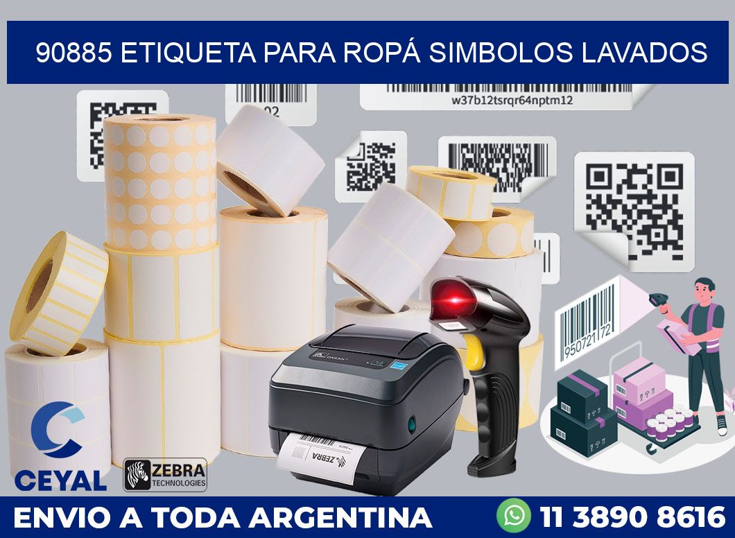 90885 ETIQUETA PARA ROPÁ SIMBOLOS LAVADOS