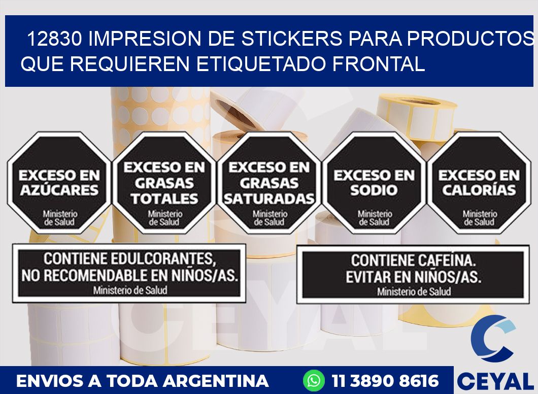 12830 IMPRESION DE STICKERS PARA PRODUCTOS QUE REQUIEREN ETIQUETADO FRONTAL