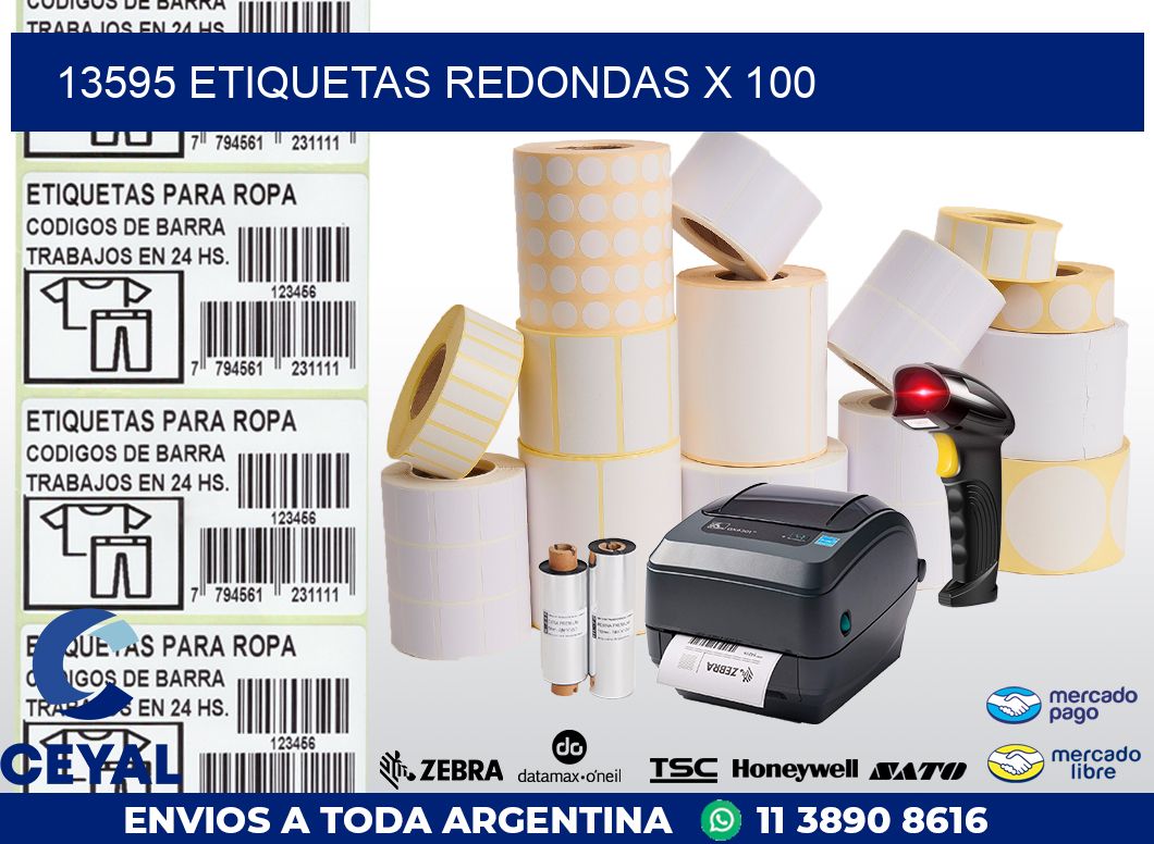 13595 ETIQUETAS REDONDAS X 100
