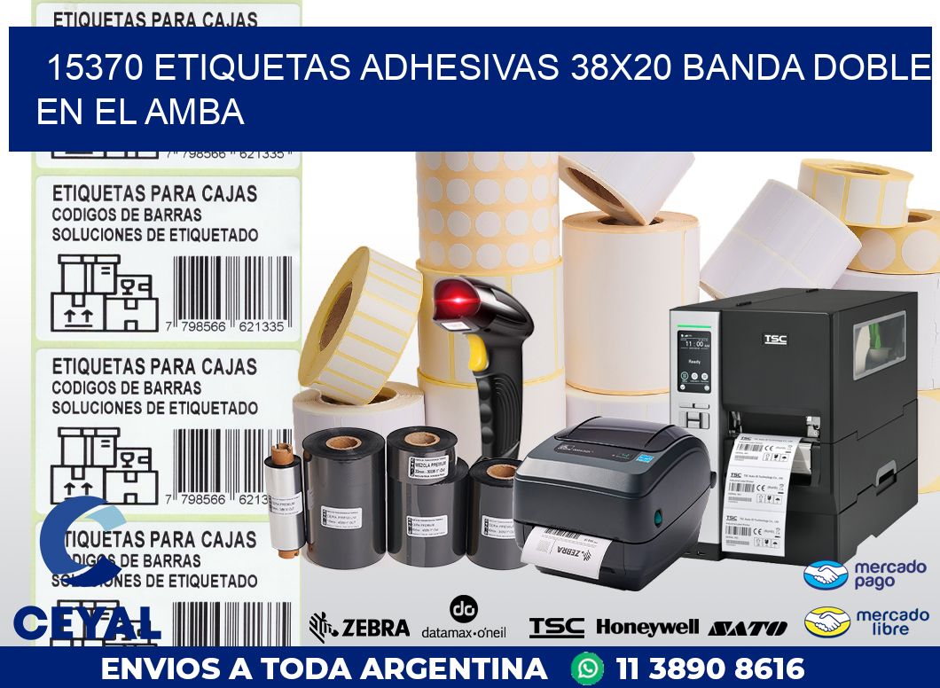 15370 ETIQUETAS ADHESIVAS 38X20 BANDA DOBLE EN EL AMBA