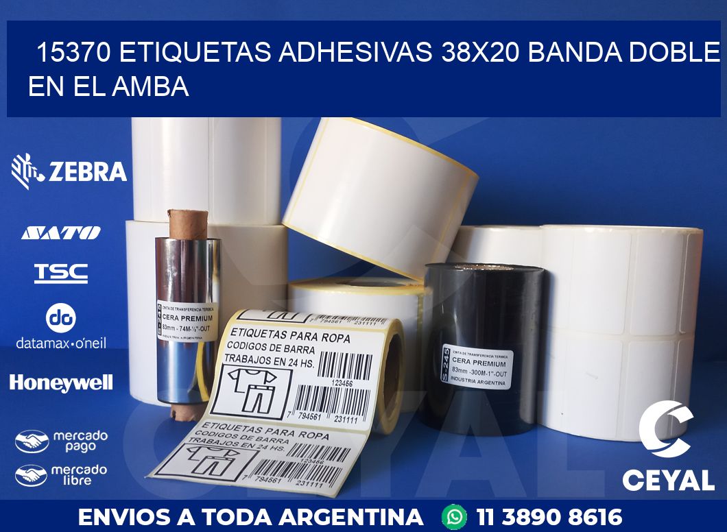 15370 ETIQUETAS ADHESIVAS 38X20 BANDA DOBLE EN EL AMBA