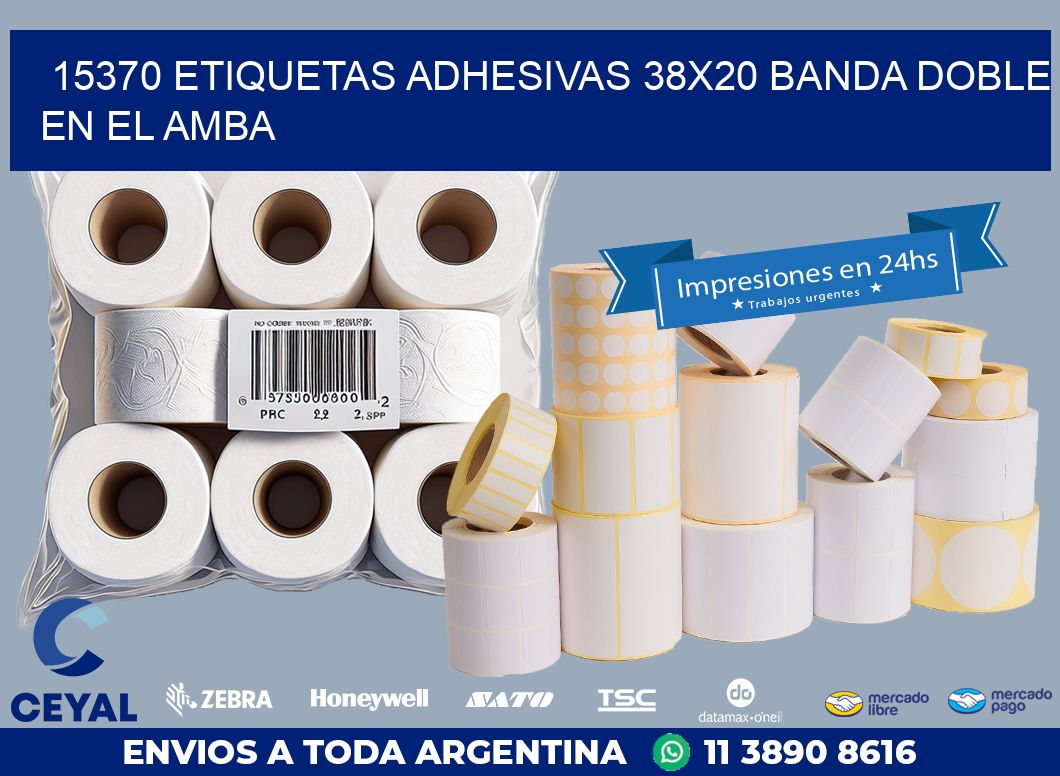 15370 ETIQUETAS ADHESIVAS 38X20 BANDA DOBLE EN EL AMBA