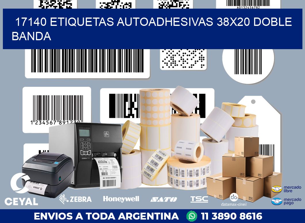 17140 ETIQUETAS AUTOADHESIVAS 38X20 DOBLE BANDA