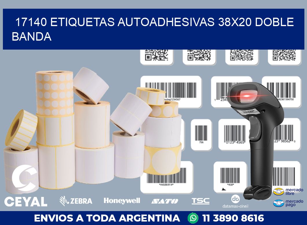 17140 ETIQUETAS AUTOADHESIVAS 38X20 DOBLE BANDA