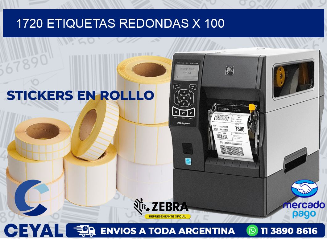 1720 ETIQUETAS REDONDAS X 100