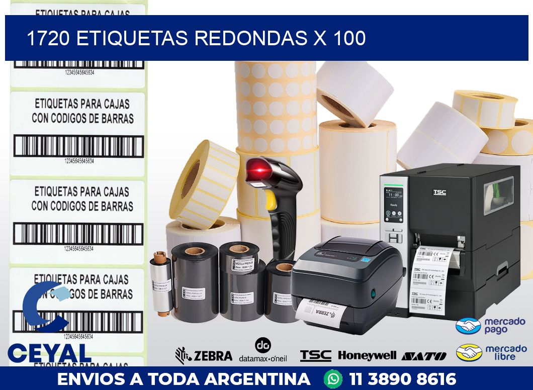 1720 ETIQUETAS REDONDAS X 100