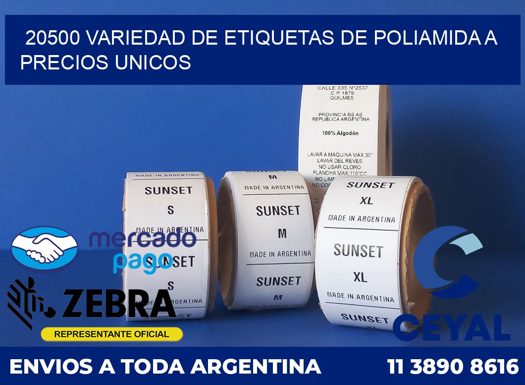 20500 VARIEDAD DE ETIQUETAS DE POLIAMIDA A PRECIOS UNICOS