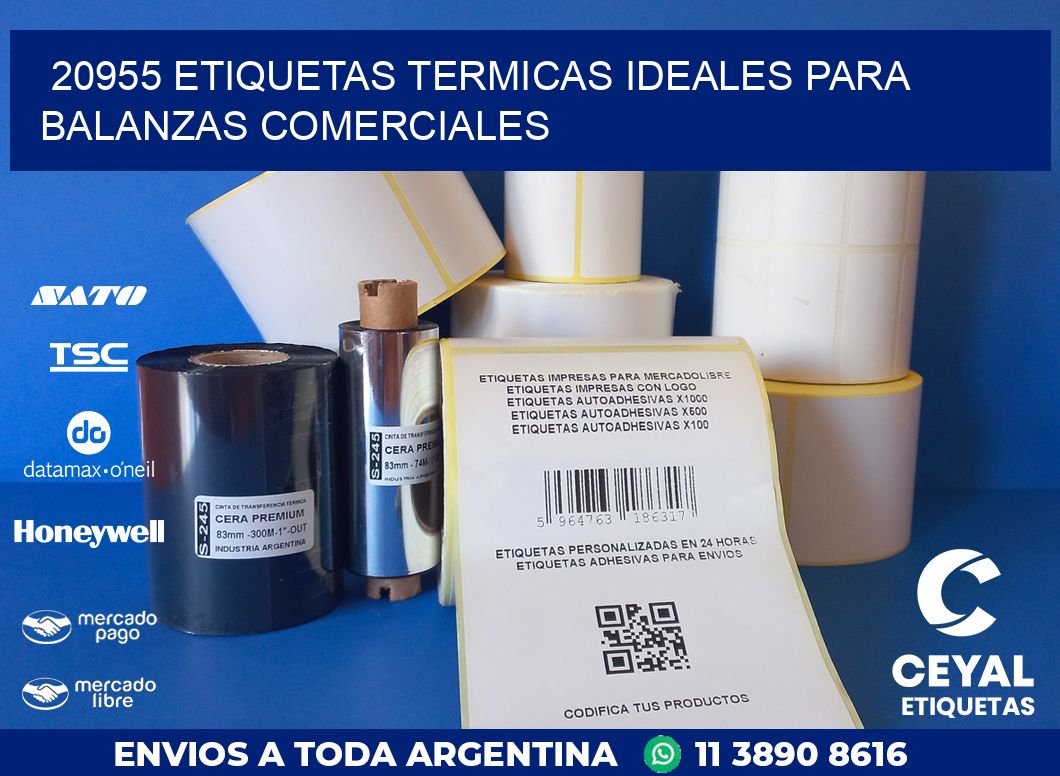 20955 ETIQUETAS TERMICAS IDEALES PARA BALANZAS COMERCIALES