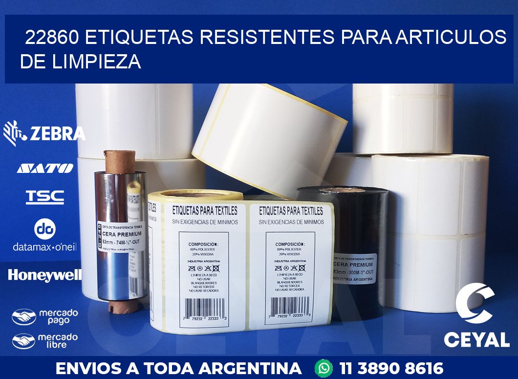 22860 ETIQUETAS RESISTENTES PARA ARTICULOS DE LIMPIEZA