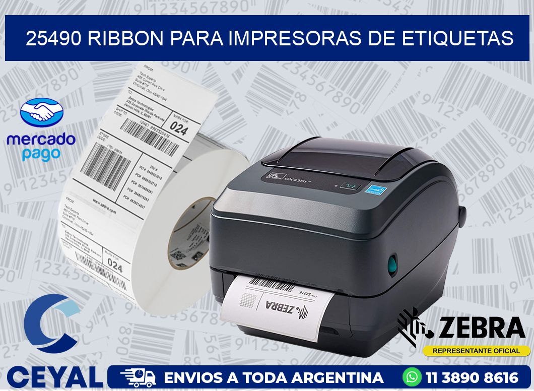 25490 RIBBON PARA IMPRESORAS DE ETIQUETAS