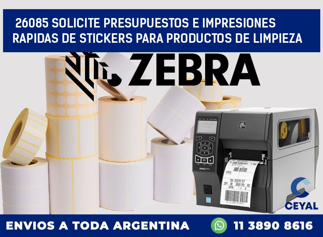 26085 SOLICITE PRESUPUESTOS E IMPRESIONES RAPIDAS DE STICKERS PARA PRODUCTOS DE LIMPIEZA