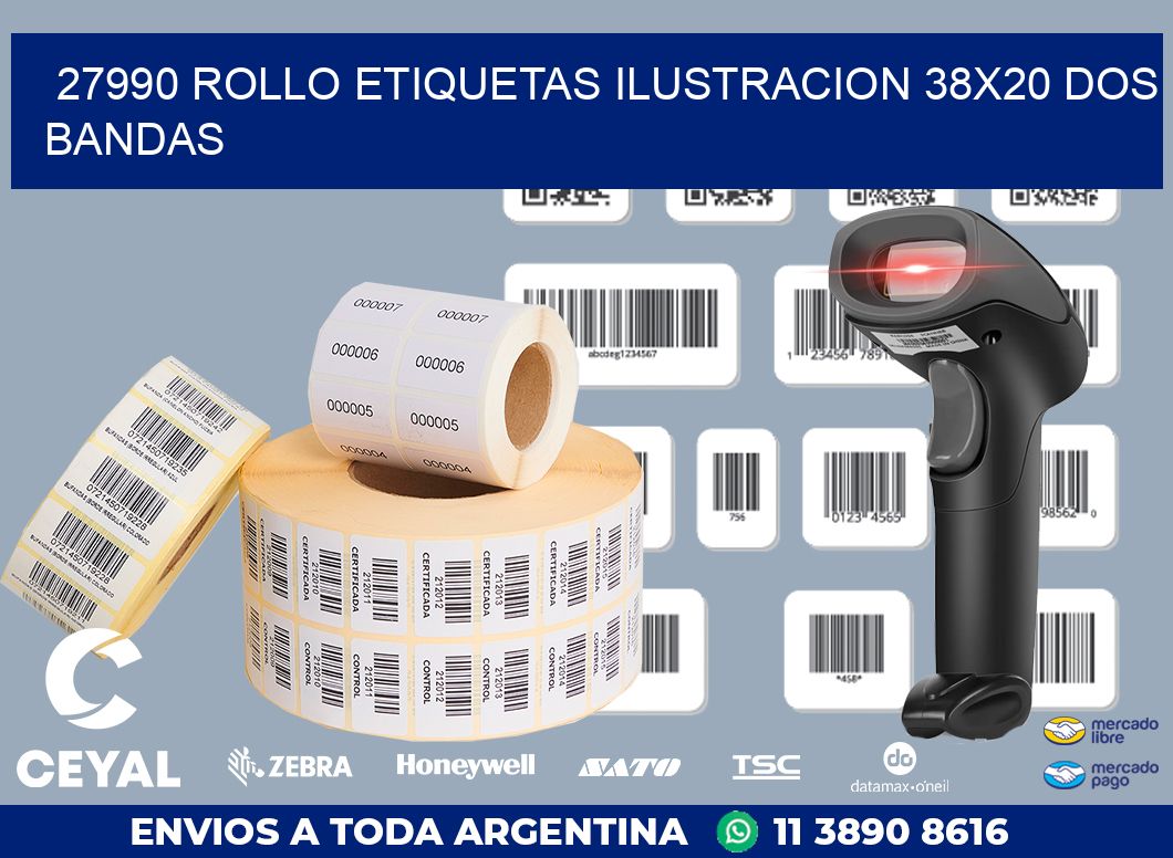 27990 ROLLO ETIQUETAS ILUSTRACION 38X20 DOS BANDAS