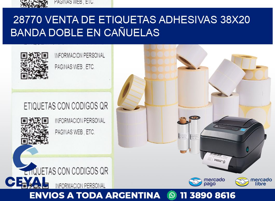 28770 VENTA DE ETIQUETAS ADHESIVAS 38X20 BANDA DOBLE EN CAÑUELAS