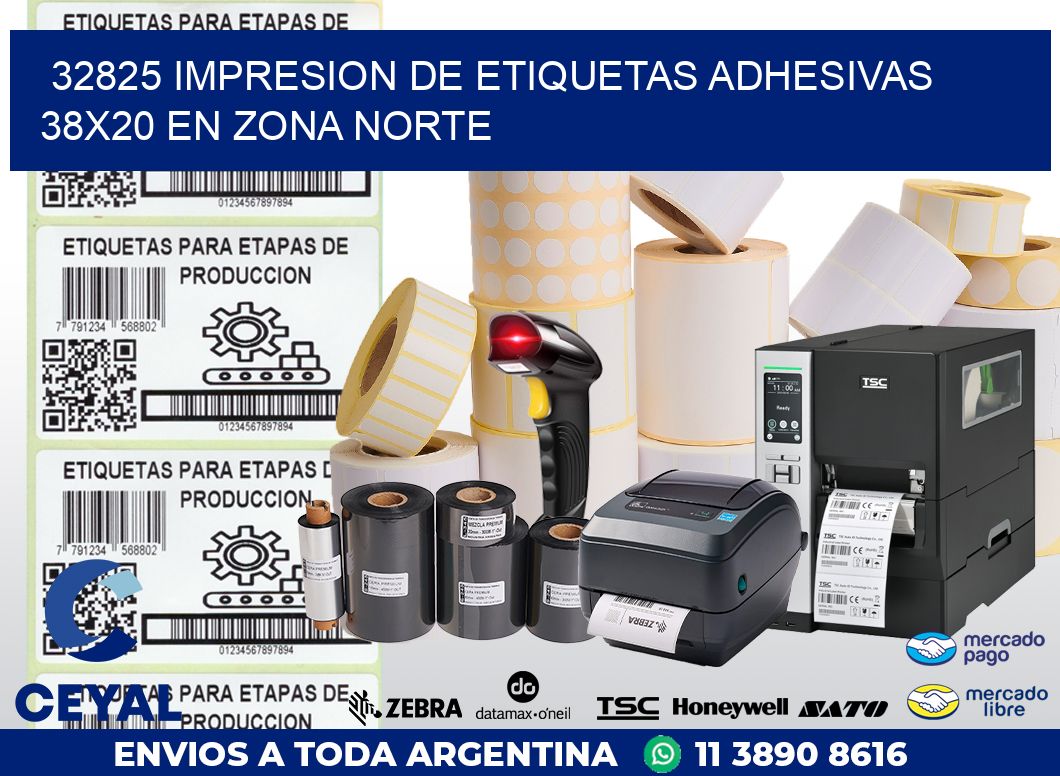 32825 IMPRESION DE ETIQUETAS ADHESIVAS 38X20 EN ZONA NORTE