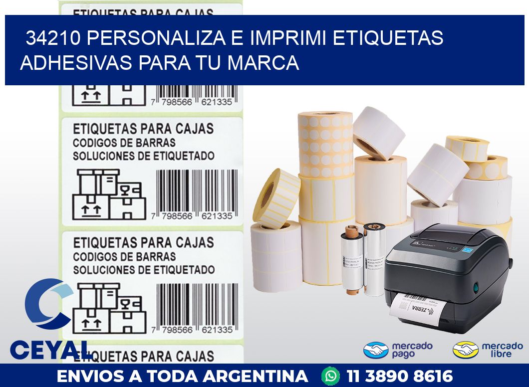 34210 PERSONALIZA E IMPRIMI ETIQUETAS ADHESIVAS PARA TU MARCA