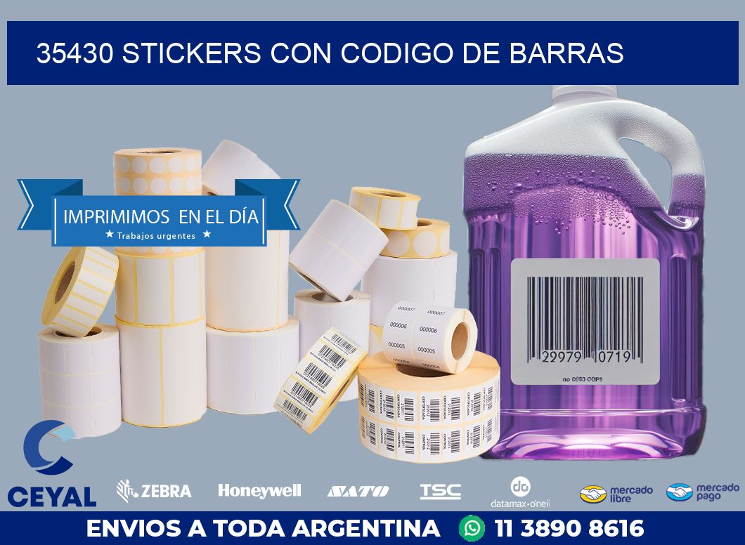 35430 STICKERS CON CODIGO DE BARRAS