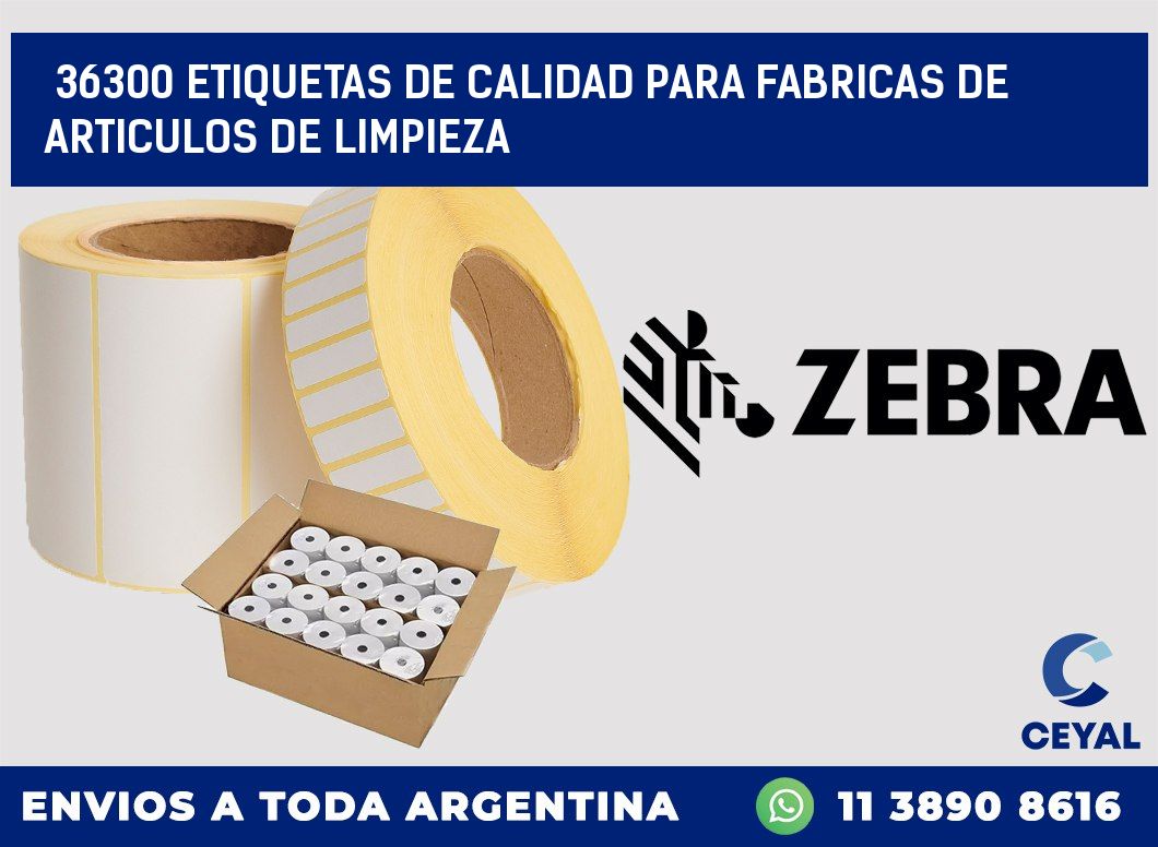 36300 ETIQUETAS DE CALIDAD PARA FABRICAS DE ARTICULOS DE LIMPIEZA