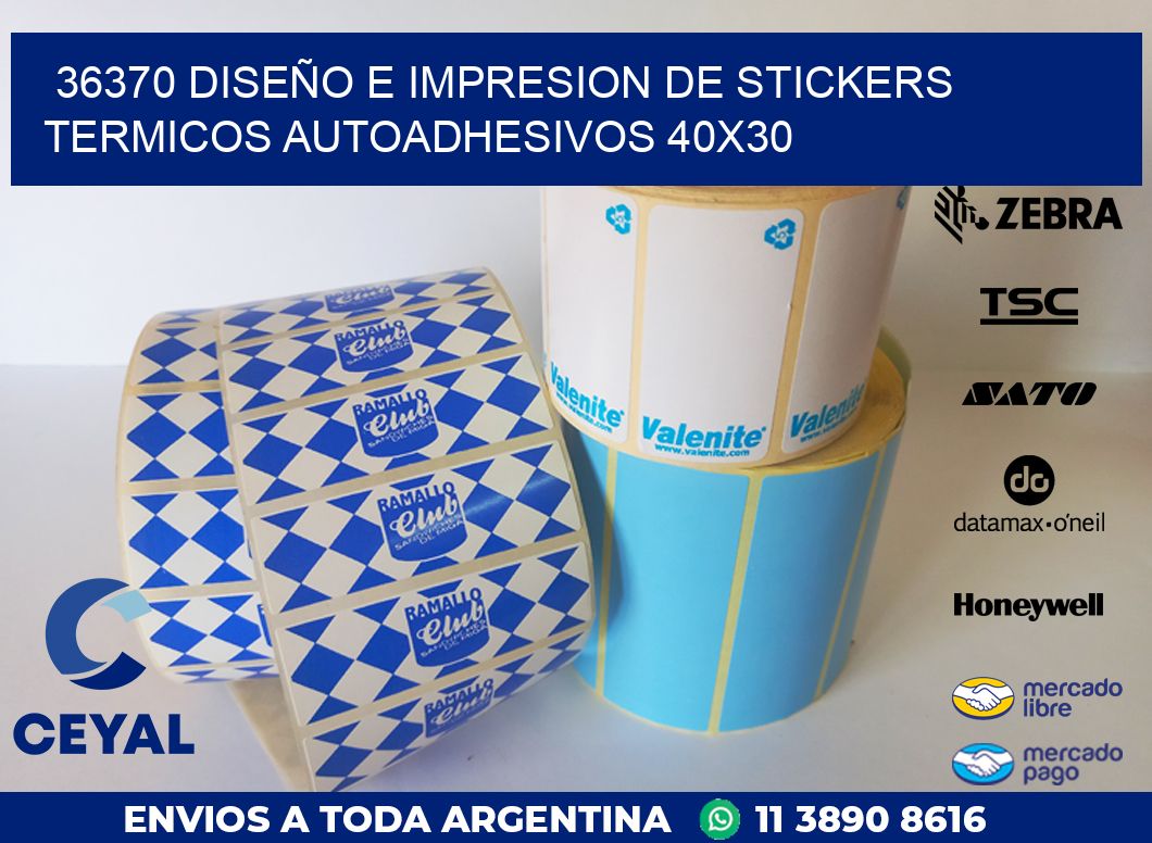 36370 DISEÑO E IMPRESION DE STICKERS TERMICOS AUTOADHESIVOS 40X30