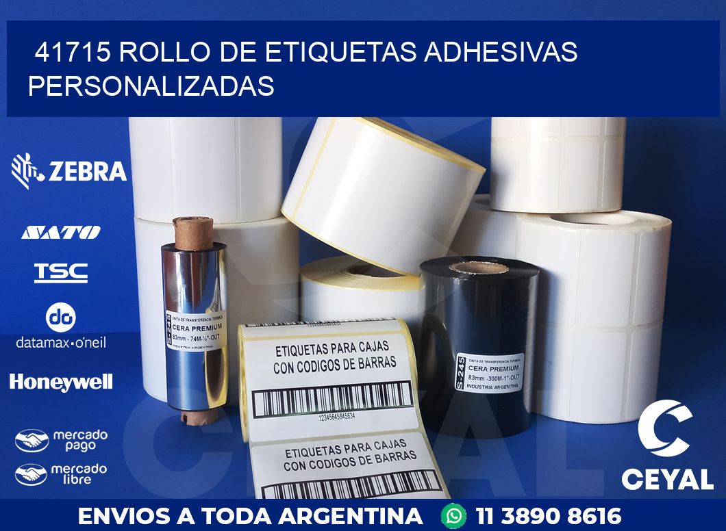 41715 ROLLO DE ETIQUETAS ADHESIVAS PERSONALIZADAS