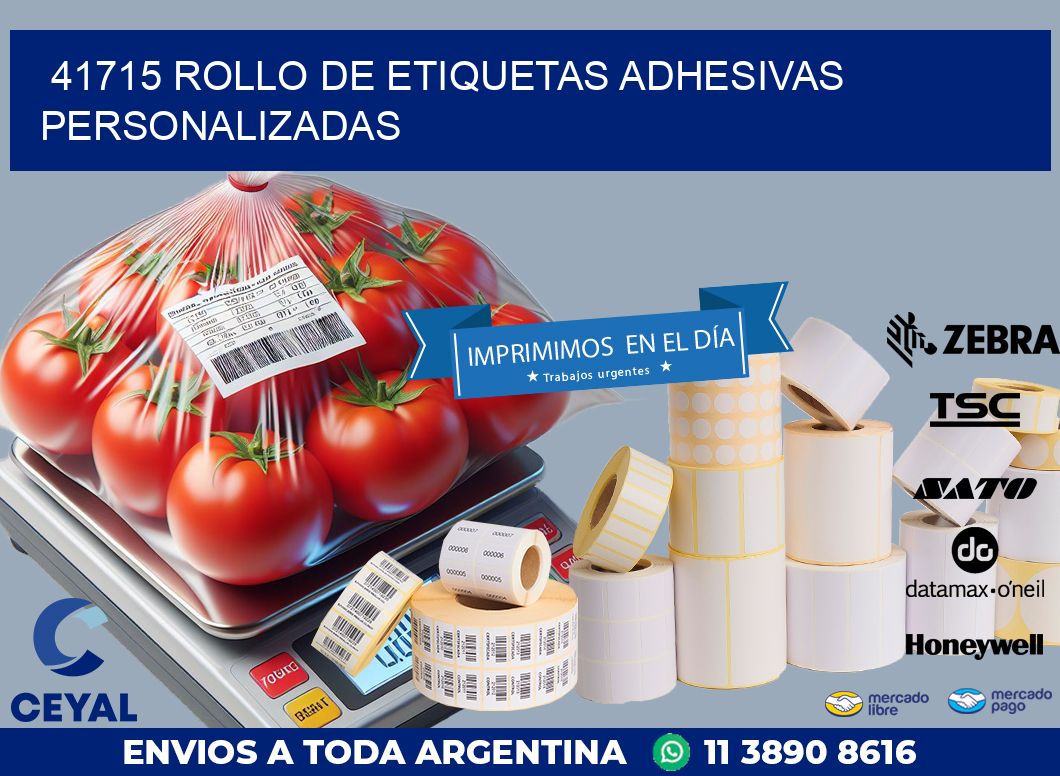 41715 ROLLO DE ETIQUETAS ADHESIVAS PERSONALIZADAS