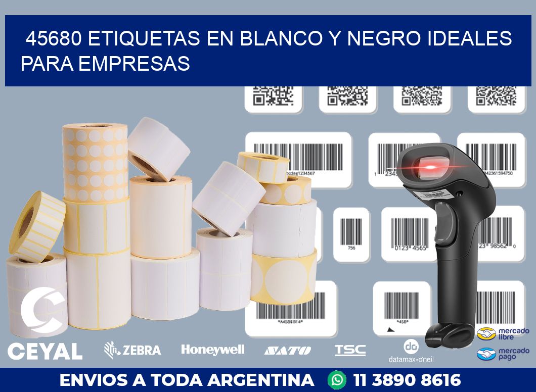 45680 ETIQUETAS EN BLANCO Y NEGRO IDEALES PARA EMPRESAS